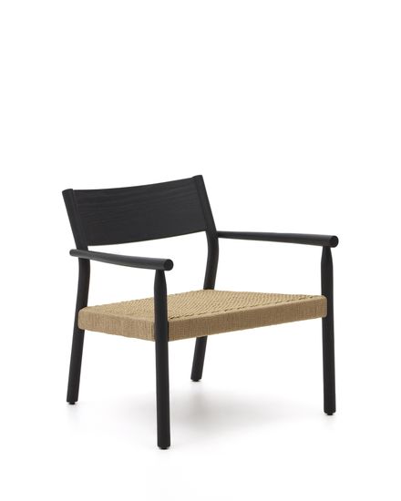Yalia Кресло из массива дуба с черной отделкой и сиденьем из 100% веревки Испания La Forma