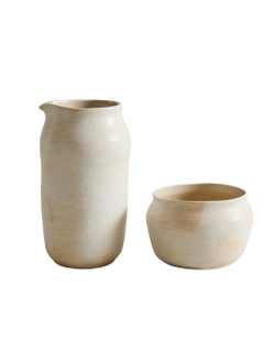 Zara Home кувшин из каменной керамики, цвет бежевый, 19 см