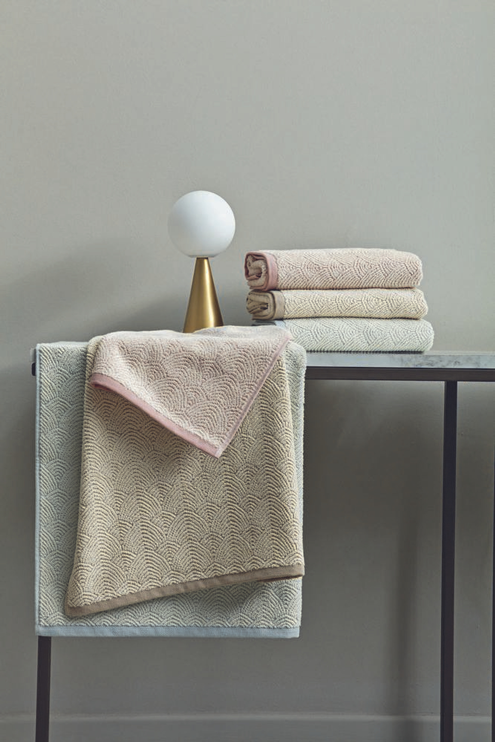 Набор полотенец 2шт La Perla Platino gesso бежевый с серым