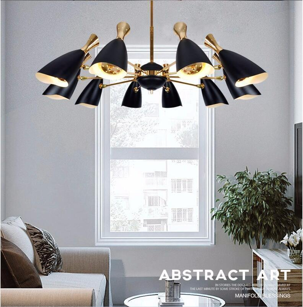 Ceiling design lamp  Duke by Delightfull (12 lampshades,  Black)