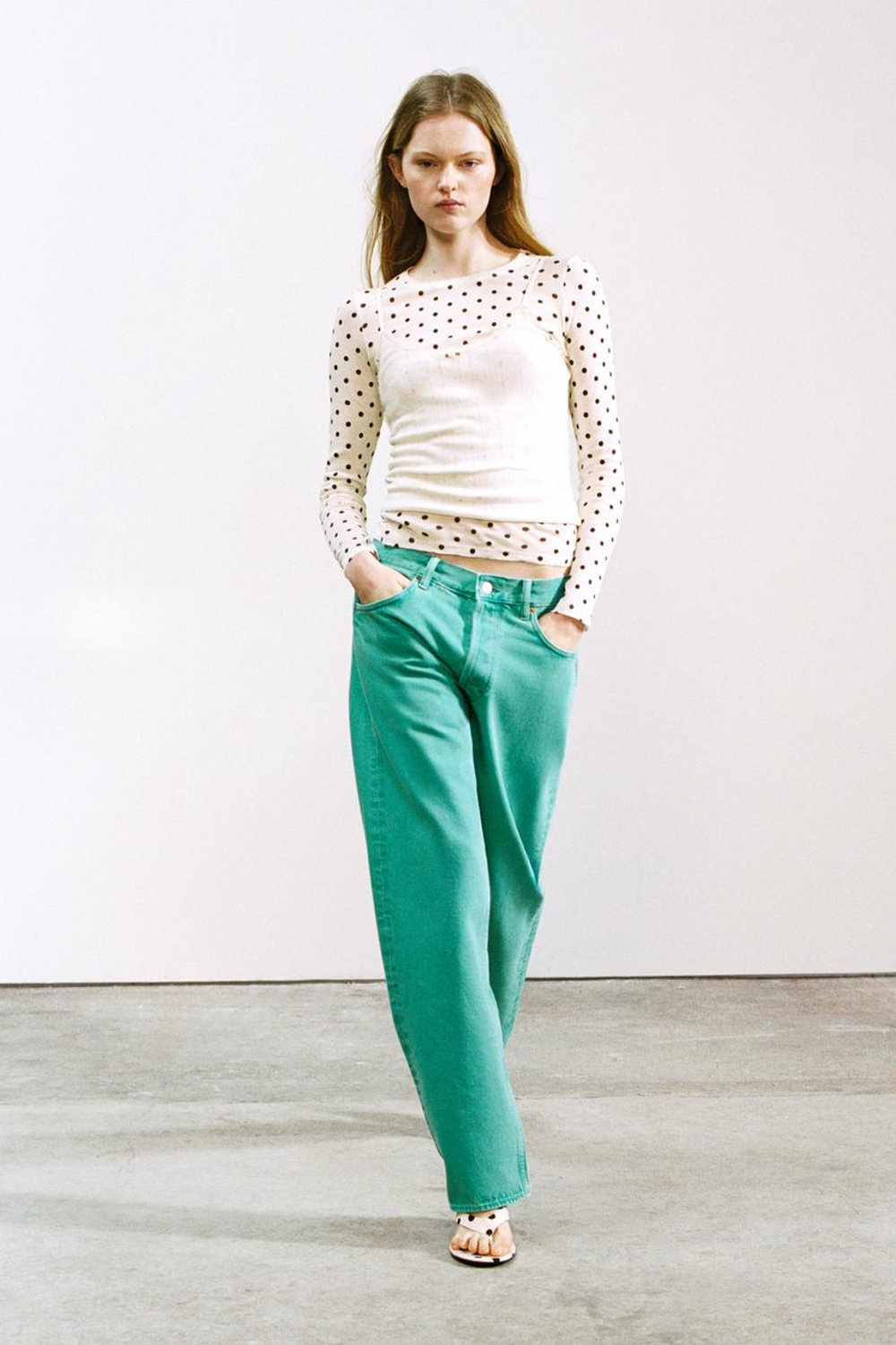 ZARA ТОП ИЗ АЖУРНОГО ТРИКОТАЖА, ЭКРЮ