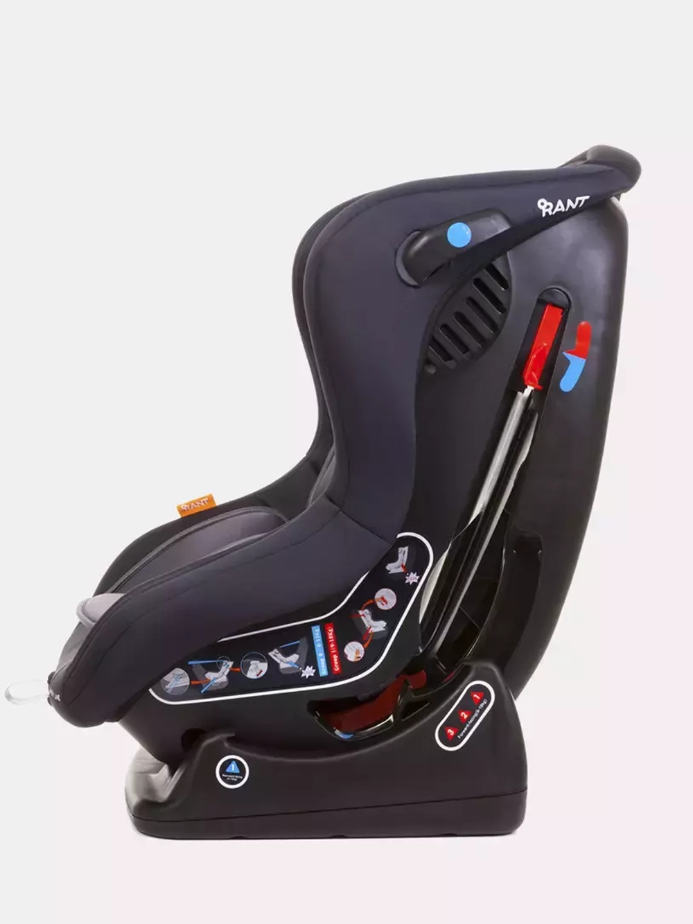 Автокресло Rant LB-777 "Pilot" Safety line (Lunar Black) группа 0-1 (0-18 кг)