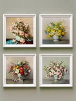 Картины на стену интерьерная на холсте 4 шт, 23*23 см