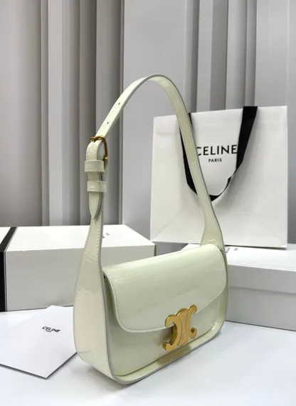 Сумка CELINE TERENCE из лакированной телячьей кожи белый