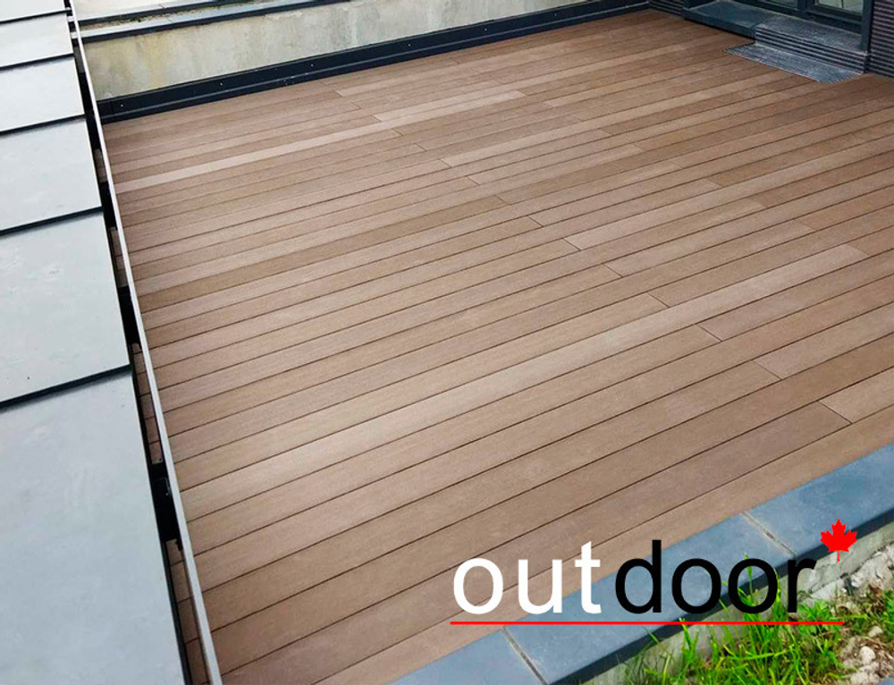 Террасная доска ДПК Outdoor 150*25*4000 мм. браш/вельвет темно-коричневая