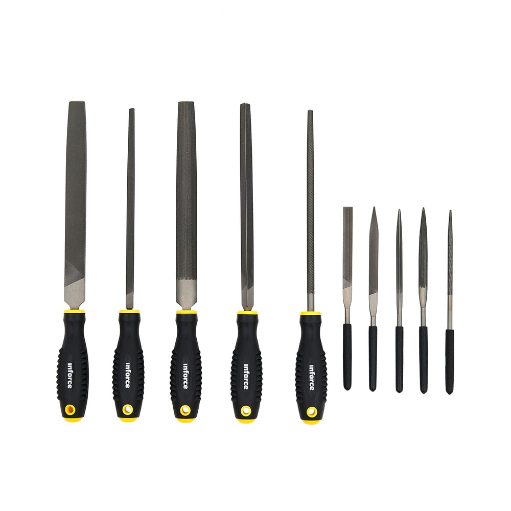 Набор напильников и надфилей 200мм Inforce 10 шт 06-09-92