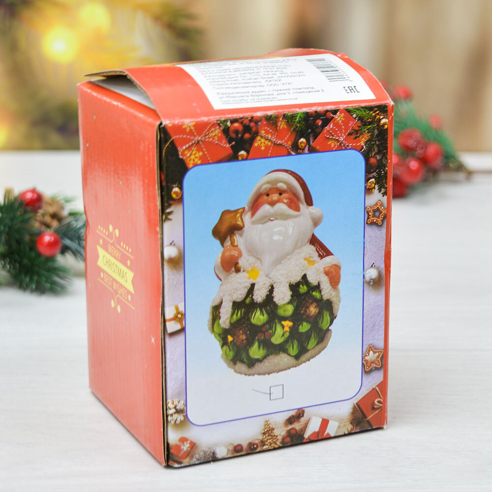 Сувенир новогодний с подсветкой "Снеговик" 8*8*12см, батарейки в комплекте