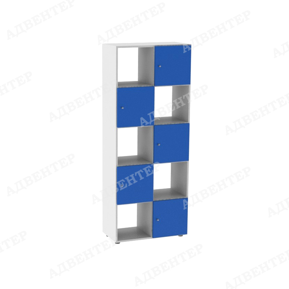 Стеллаж вертикальный 10 с дверцами в шахматном порядке