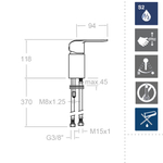 Смеситель для парикмахерской раковины YPSILON PLUS 642201S