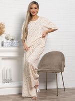 Костюм домашний с брюками Мона (бежево-розовый) К15211-1М LT Collection