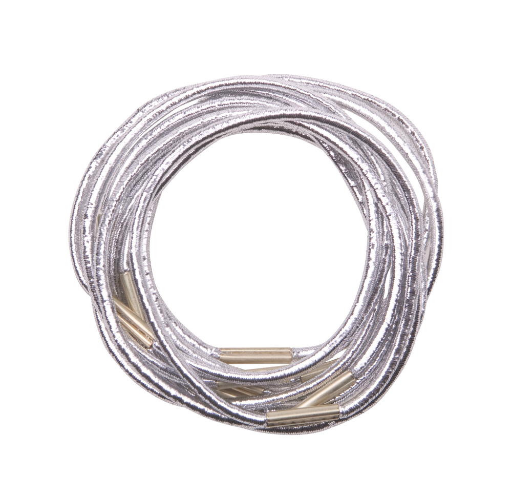 Резинки для волос тонкие серебристые 45 мм, Sibel, 10 шт.