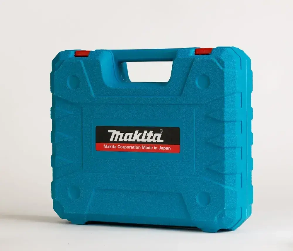 Дрель-Шуруповерт Makita Шуруповерт аккумуляторный 21V, аккумуляторный, Макита 21В, 2 АКБ / Кейс с набором бит, свёрел и головок / шуруповерт для сверления и закручивания