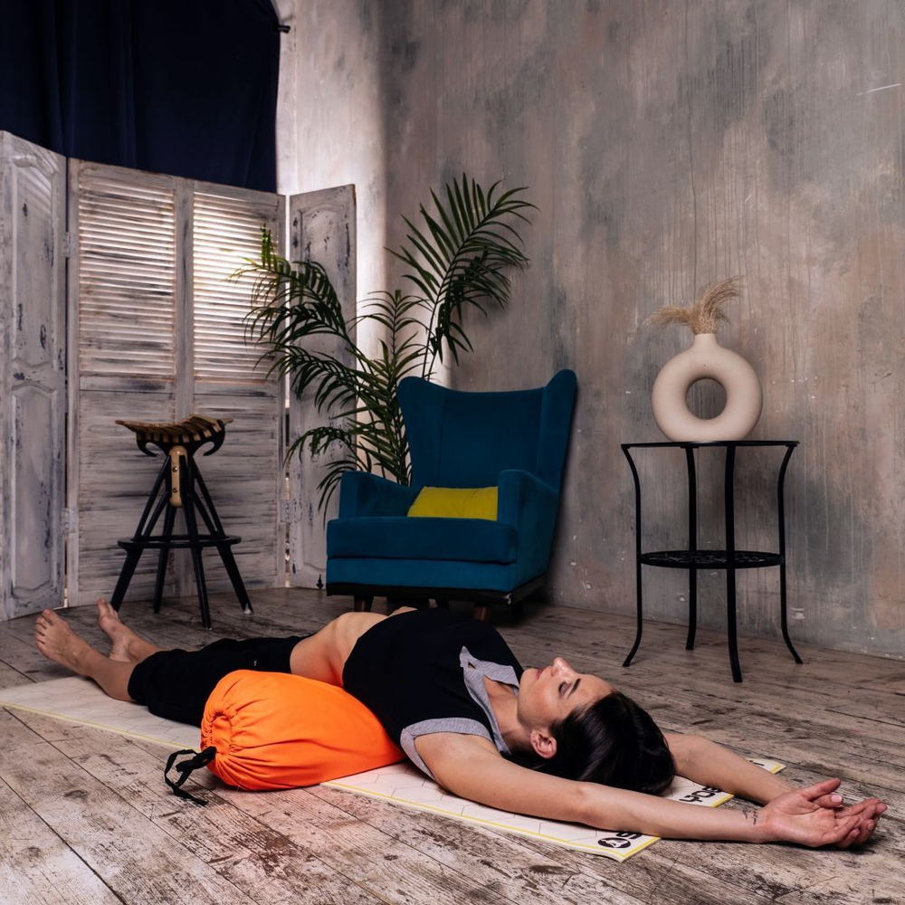 Болстер для йоги Айенгара шерстяной с хлопковым чехлом 75см Рамайога