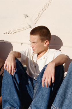 ZARA РУБАШКА ИЗ РЕЛЬЕФНОЙ ТКАНИ С НАДПИСЬЮ, ЭКРЮ