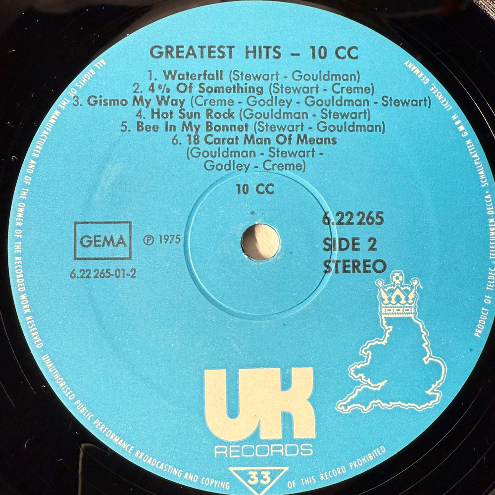 10cc ‎– 100cc Greatest Hits Of 10cc (Германия 1975г.) Т