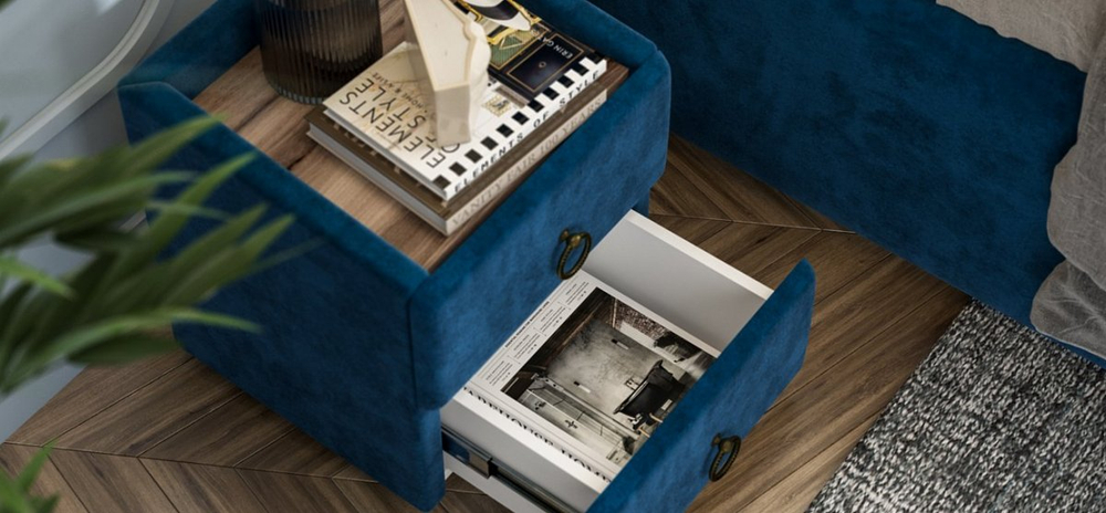 Тумба БОСС КЛАССИК Монолит Синий, Вяз каменный (снят с производства)