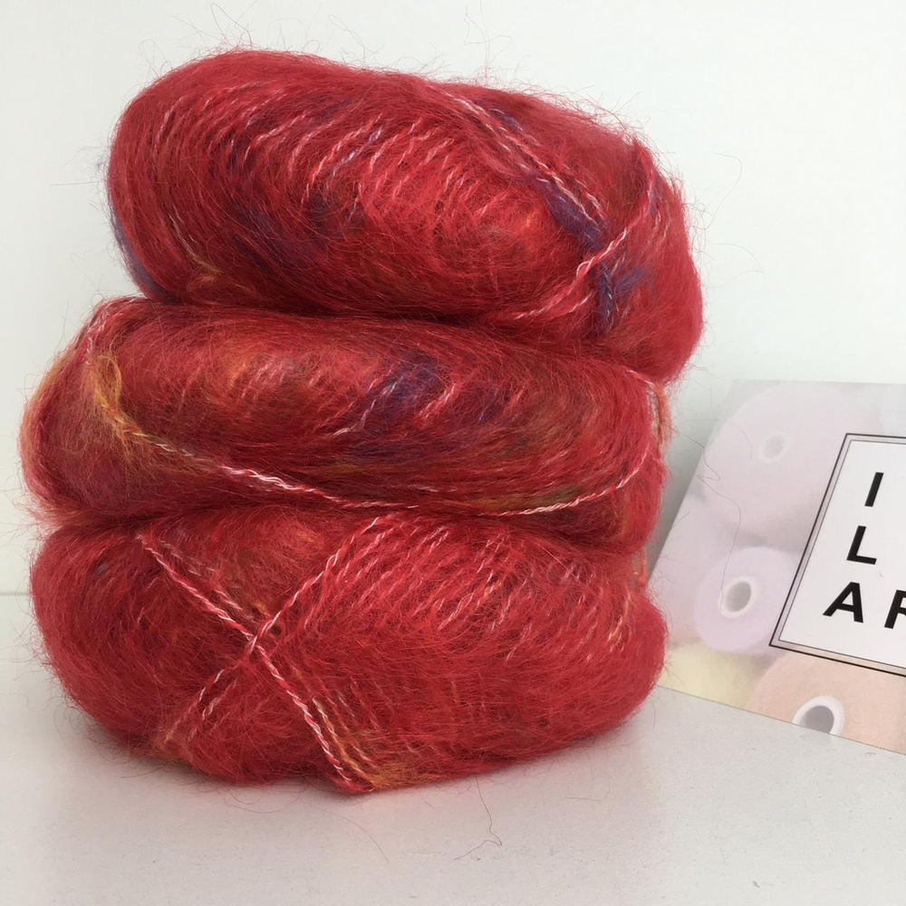 Italy Stock . Хлопок, мохер, п/а 400м/100гр, моточек-36гр. Красный MP