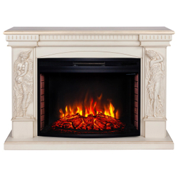 Электрокамин RealFlame Diva 33 WT белый дуб с золотой патиной с очагом Firespace 33 S IR