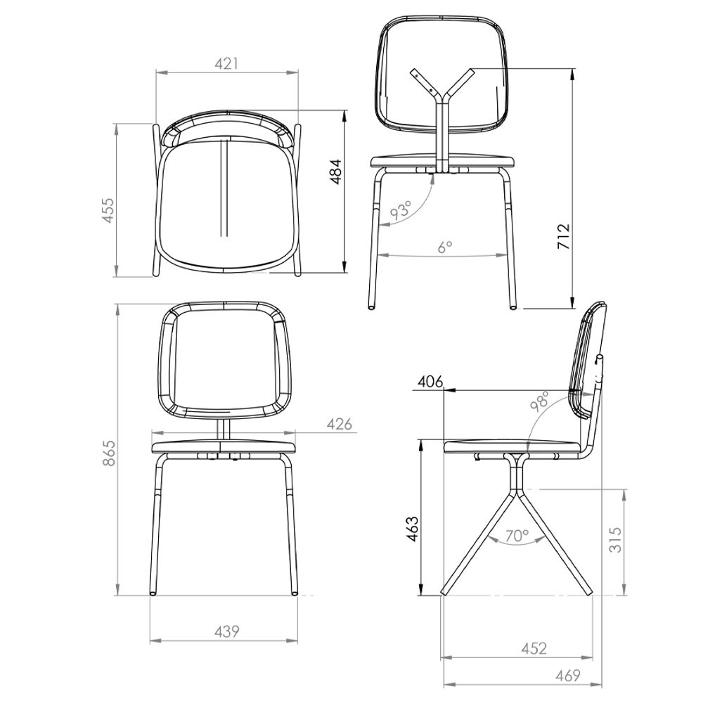 Стул Ror, Y, велюр, черный/темно-красный/зелено-синий