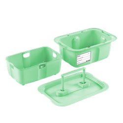 Емкость-контейнер полим. для дезинф. и предстерилиз. обраб. мед.инстр. ЕДПО-3 салатовый