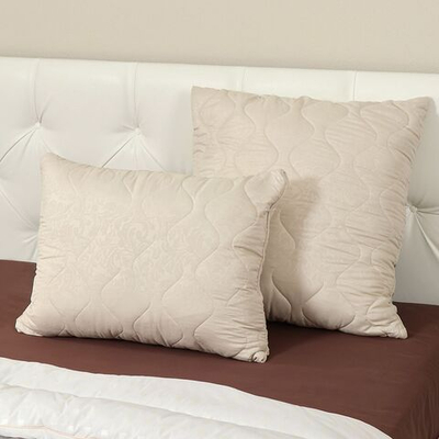 Подушка 70х70 см, Овечья шерсть, Эффект персика, чех микрофиб, Selena