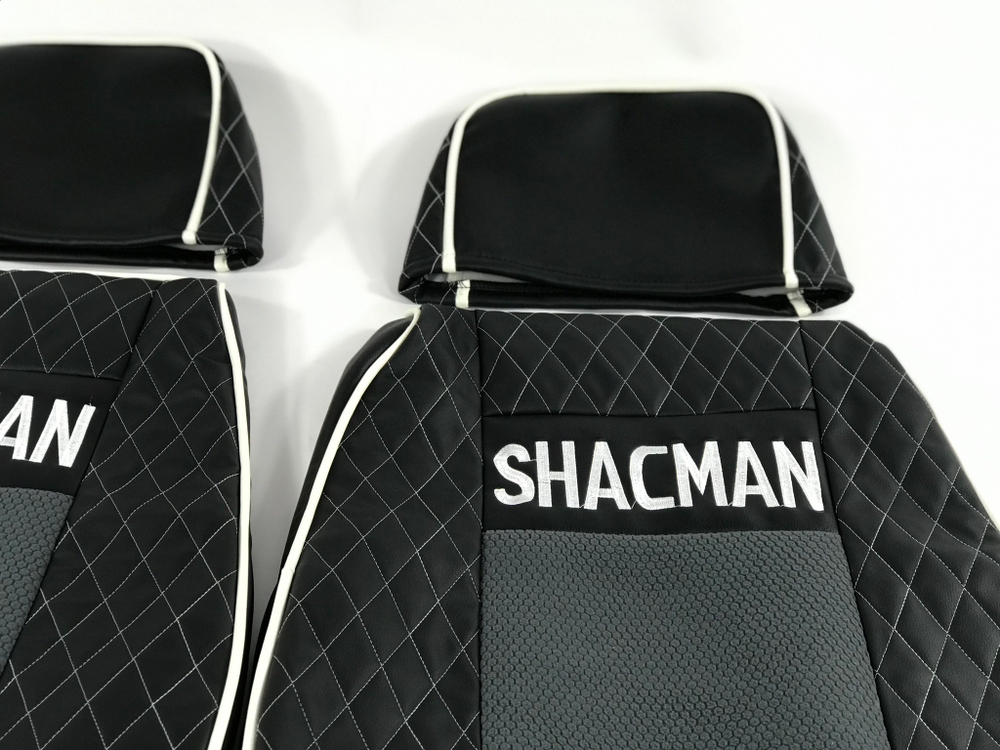 Чехлы Премиум стеганные кожа + аликанте вышивка SHACMAN X3000 SH01 Польша