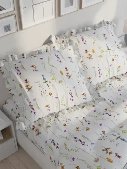 Декоративная наволочка с рюшами, оборками "Маргарита" 70х70 см, 1 шт, без молнии