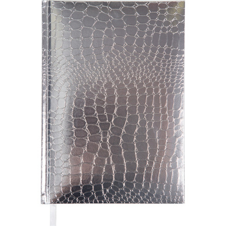 Записная книжка B6  80л. кожзам Arkona", тв.обл., клетка, серебристая