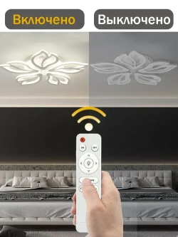 Люстра потолочная светодиодная с пультом,белая,светильник,