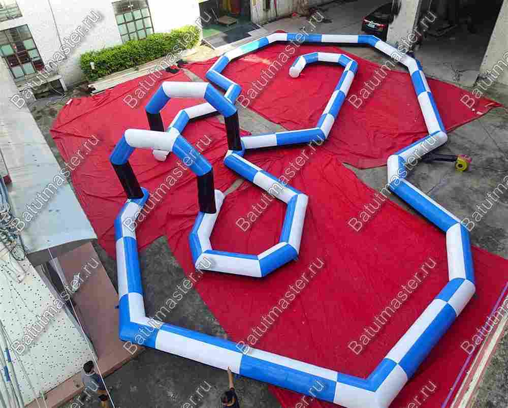 Надувная трасса "Опасный поворот", 13*9*2,5 м