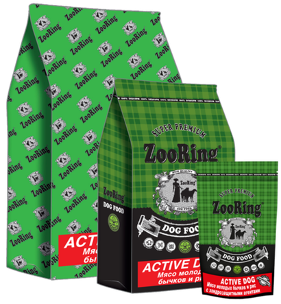 ZOORING ACTIVE DOG PROFFESSIONAL  МЯСО МОЛОДЫХ БЫЧКОВ И РИС С ХОНДРОЗАЩИТНЫМИ АГЕНТАМИ 20 кг