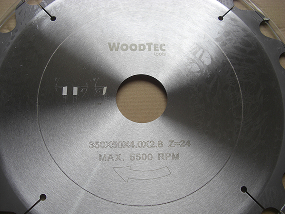 Пила дисковая Ø350 х 50 х 4,0/2,8 Z24 WZ WoodTec