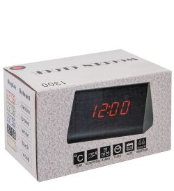 ЯЛ-07-07/ 2 Часы электронные треуг.сред. (жёлтое дерево с зелёной подсветкой)