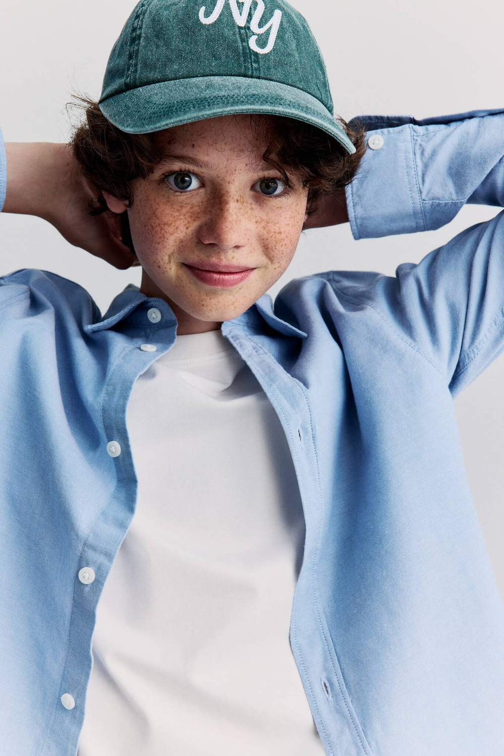 H&M Рубашка из хлопка, светло-голубой