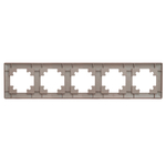 Рамка STEKKER, PFR00-7005-04 5-местная, пластик, серия Катрин, шоколад 39821