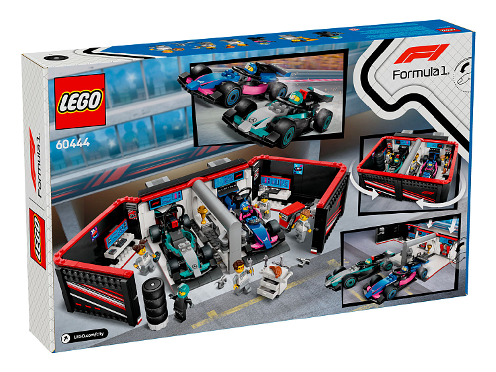 LEGO City 60444 «Гараж F1 для Mercedes-AMG и Alpine» — пит-стоп и обслуживание болидов