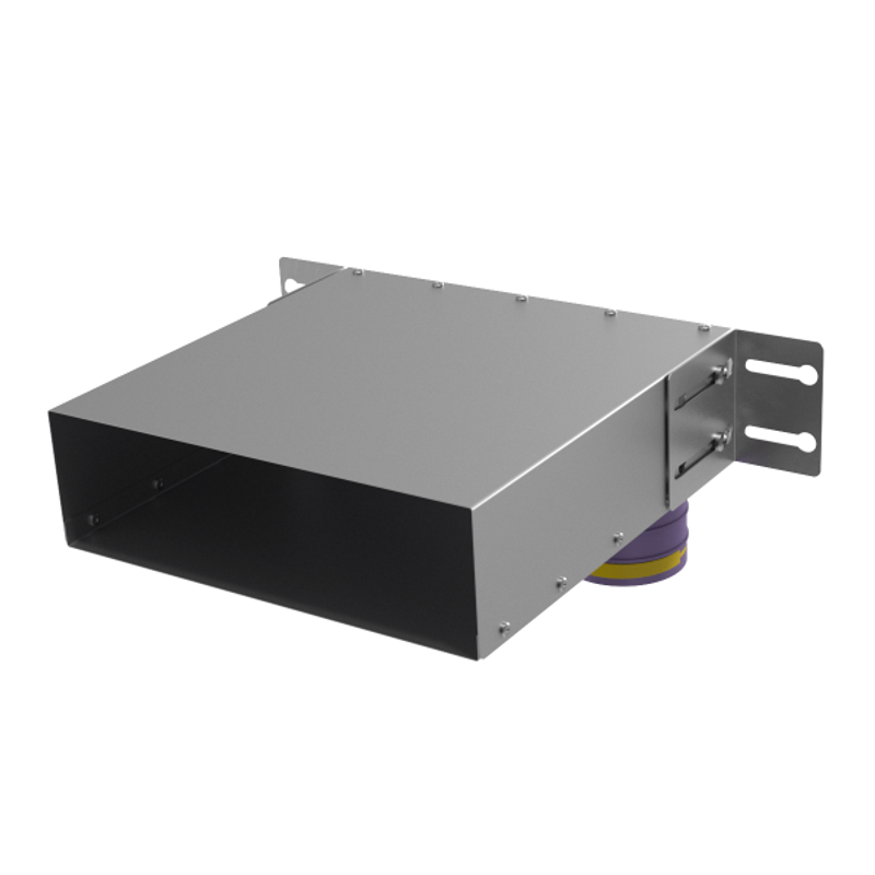Присоединительная коробка VPU 300×90/75×3 на 3 выхода, угловая прямоугольная