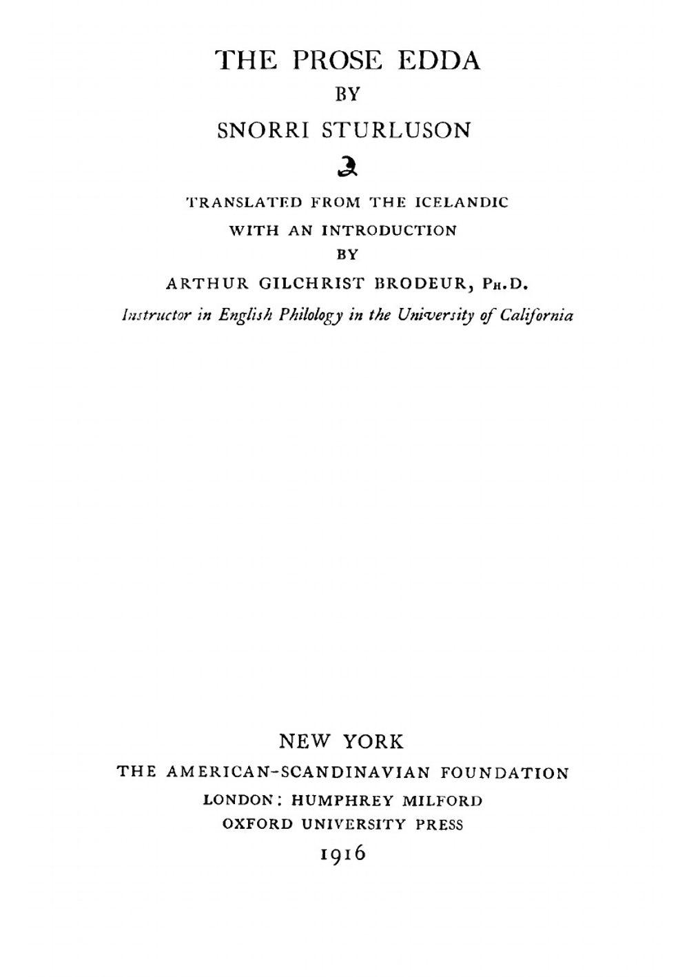 The Prose Edda | Snorri Sturluson