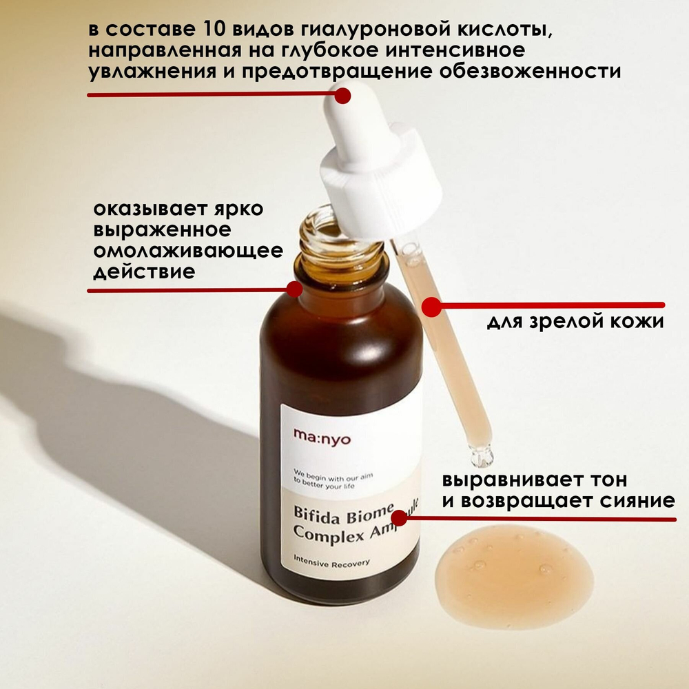 Омолаживающая ампула с лизатом бифидобактерий Manyo Bifida Biome Complex Ampoule, 30 мл