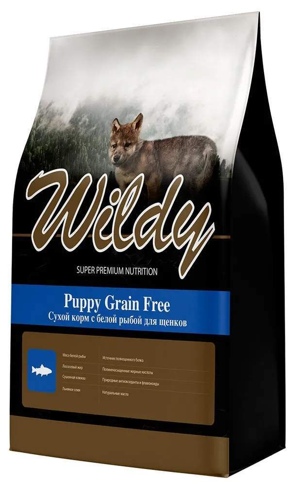 Wildy Puppy Grain Free Сухой корм с белой рыбой для щенков