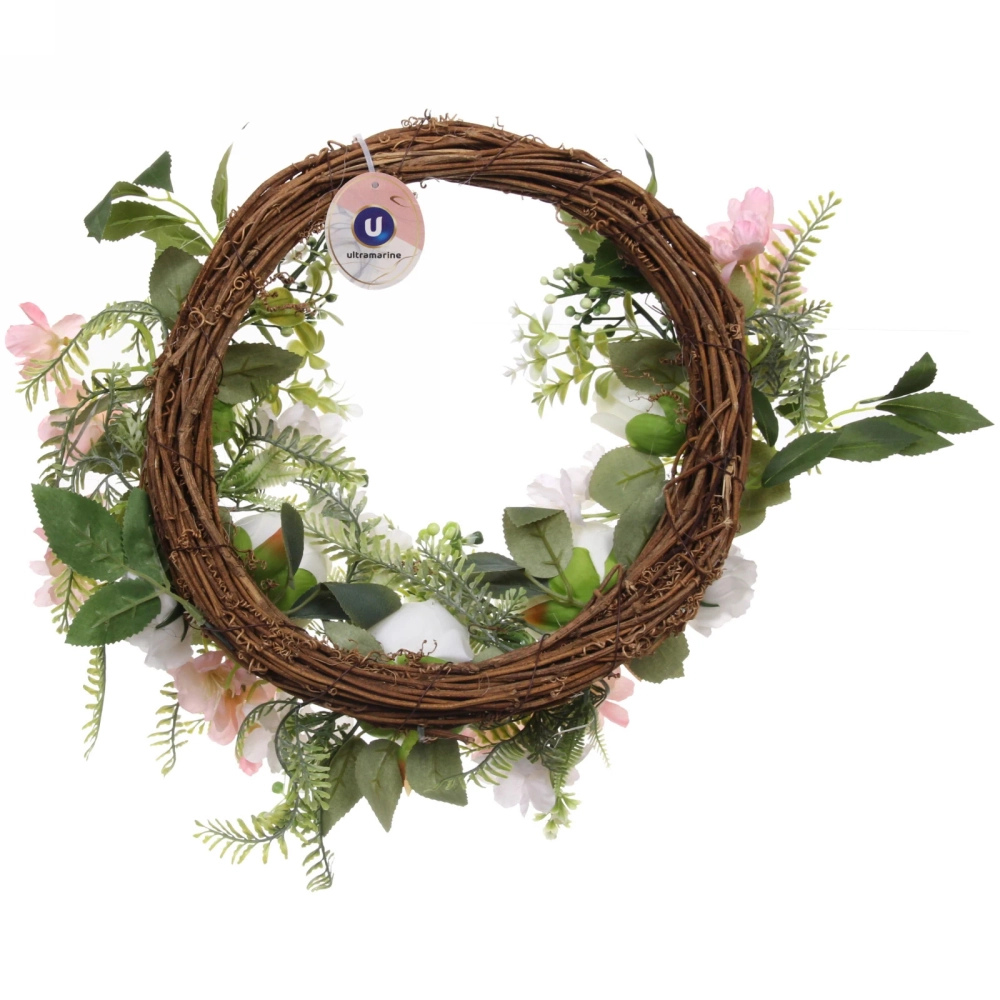 Цветы искусственные венок «Сказка» 42см нежно-белый