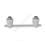 Планка монтажная PP-R белая Дн 20х3/4" НР под смеситель с водорозетками VALFEX 10124320