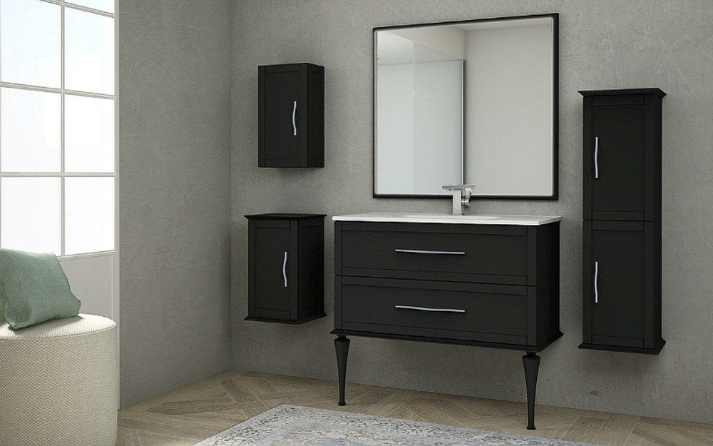 Зеркало Cezares Tiffany 98 45047 с подсветкой Nero grafite с системой антизапотевания