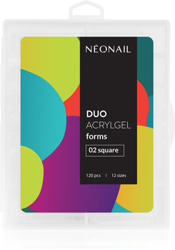 NEONAIL Duo Acrylgel Forms - шаблоны для ногтей тип 02 Square, 120 szt.