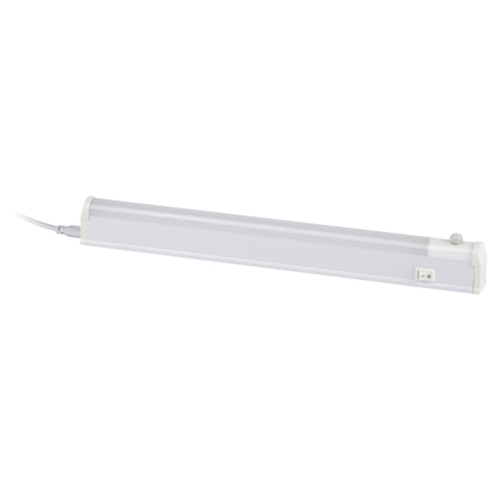 Линейный светодиодный светильник ЭРА LLED-02-04W-4000-MS-W 4Вт 4000K L314мм с датчиком движения и освещения | Бытовые светодиодные линейные светильники