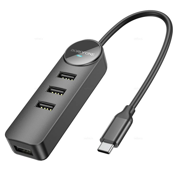 Адаптер Borofone DH5 4-в-1 (Type-C— USB2.0*4) (длина = 0,2 м)