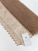 Оренбургский пуховый палантин А14060-08 темно-бежевый