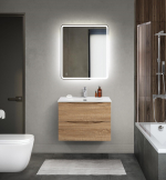 Тумба с раковиной подвесная BelBagno MARINO-CER-MINI-700-2C-SO-WO-P Rovere Bianco, раковина белая BB-8099-3-70