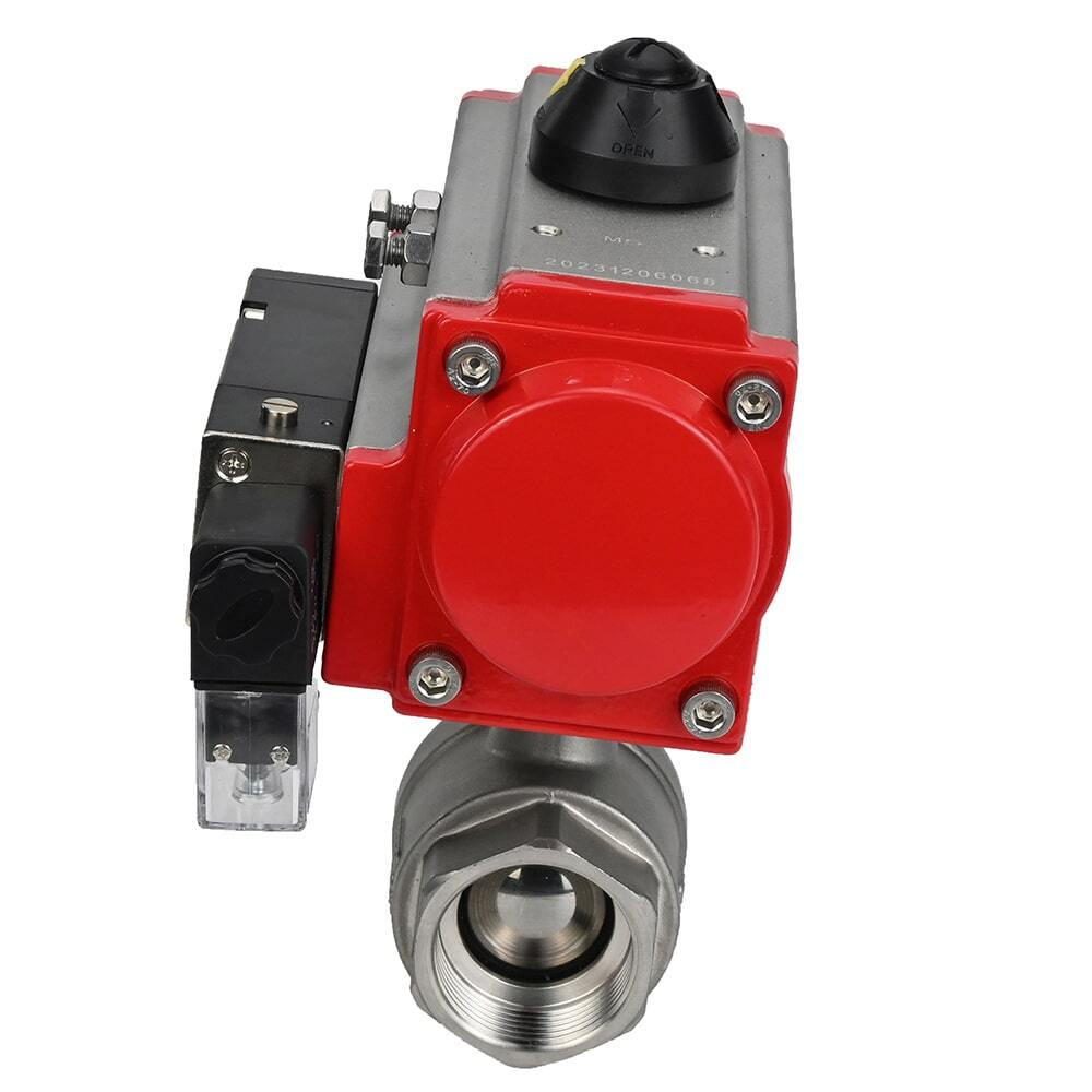 Stainless steel ball valve Elephant kshmp316-elephant-da-4m310-110/220v, body material - stainless steel AISI 316, ball material - stainless steel AISI 316, seal - PTFE, pneumatic actuator operated