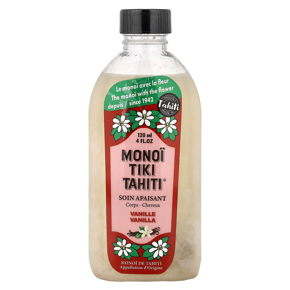 Monoi Tiare Tahiti, Monoi Tiki Tahiti®, кокосовое масло, ваниль, 120 мл (4 жидк. унции)
